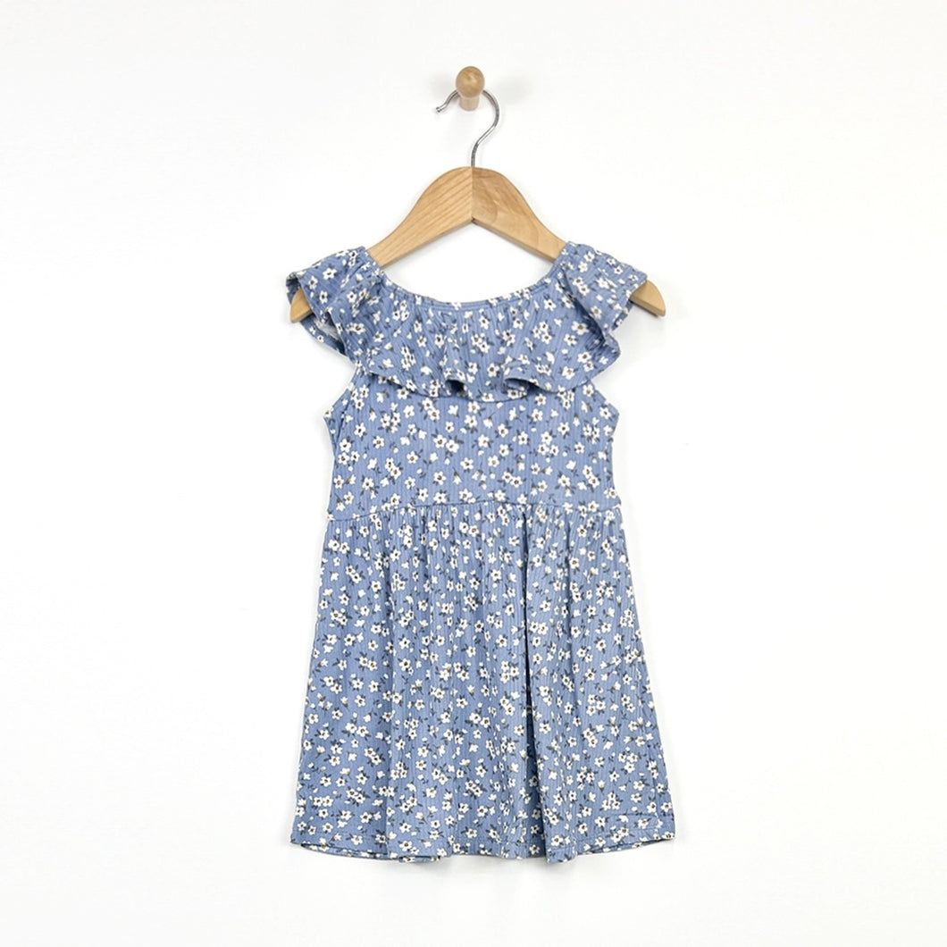 Girls | Toddler Floral Ruffle Neck Dress