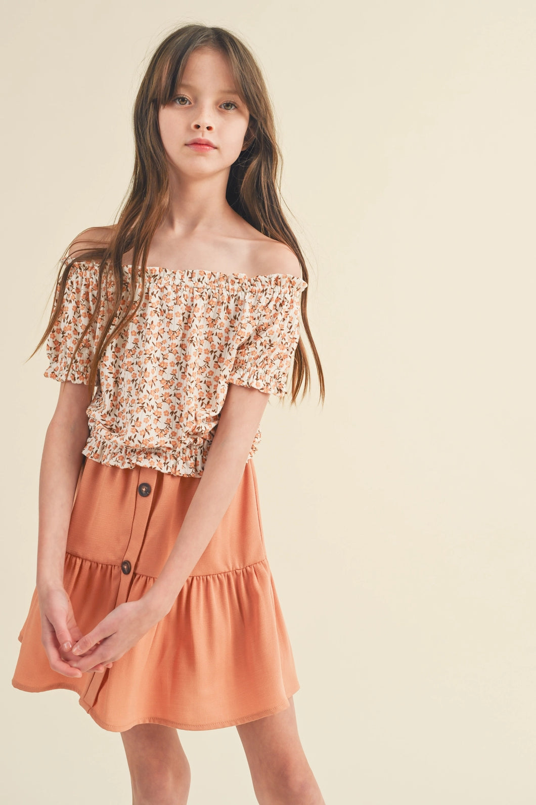 Girls | Peasant Top & Tiered Skirt Set