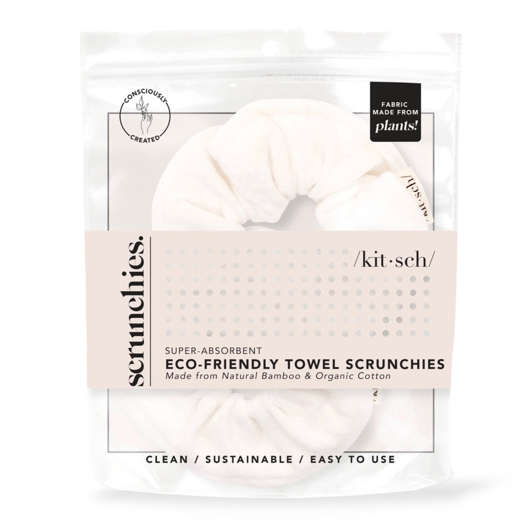 Kitsch | Microfiber Absorbent Towel Scrunchies | White