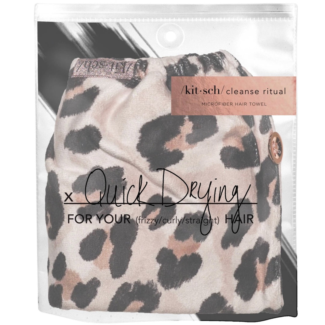 Kitsch | Microfiber Quick Drying Hair Towel | Leopard