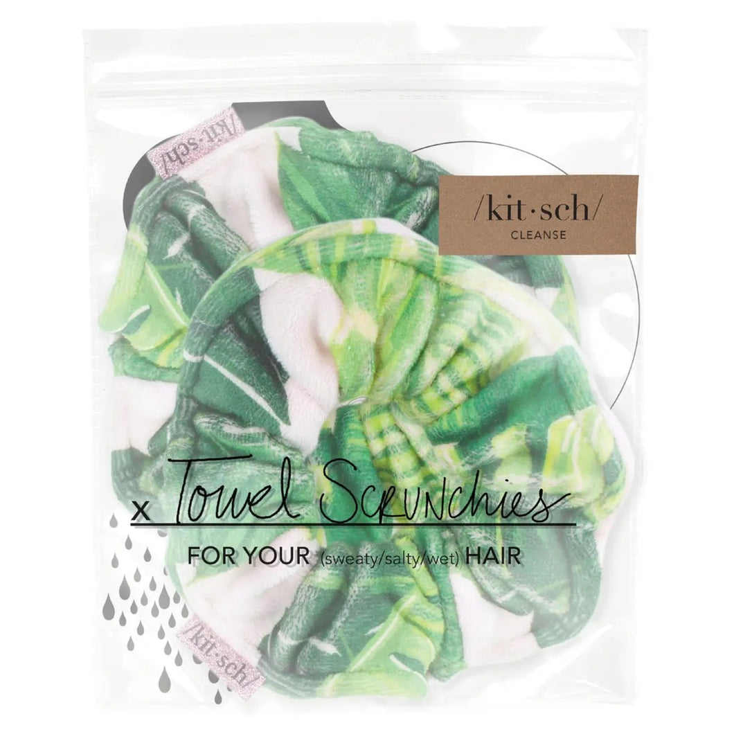Kitsch | Microfiber Absorbent Towel Scrunchies | Palm Print