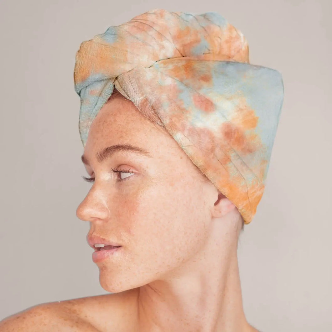 Kitsch | Microfiber Quick Drying Hair Towel | Sunset Tie Dye