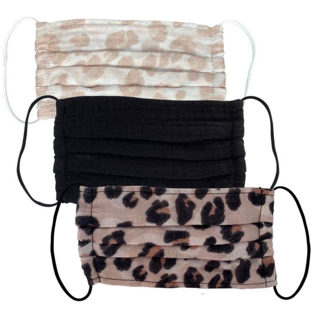 Kitsch | Cotton Facemasks (Set of 3) | Leopard