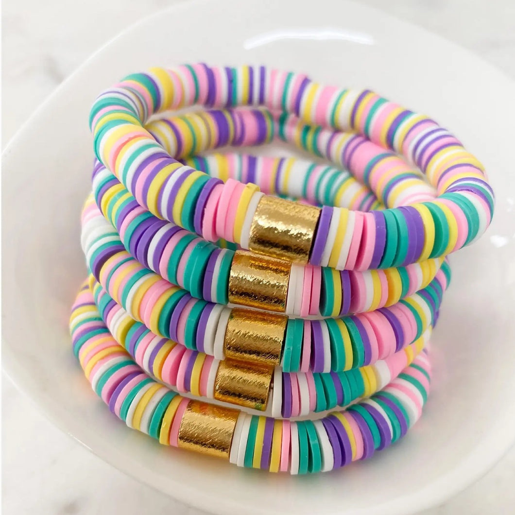 Pastel Rainbow Color Pop Bracelet | 6in