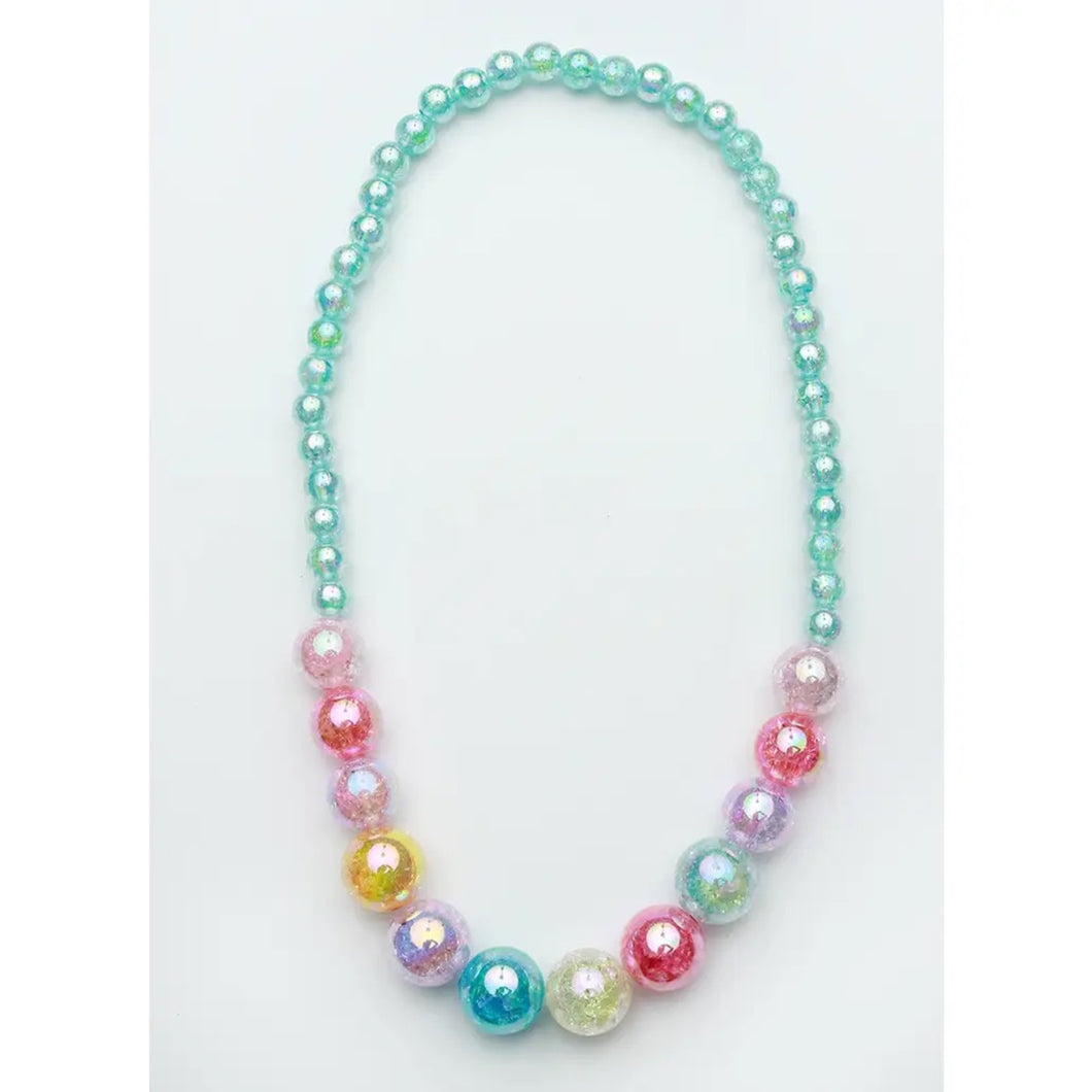 Kids Beaded Watercolor Necklace • Blue