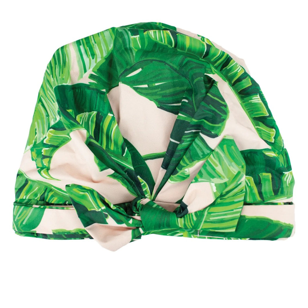 Kitsch | Luxe Shower Cap | Palm Print