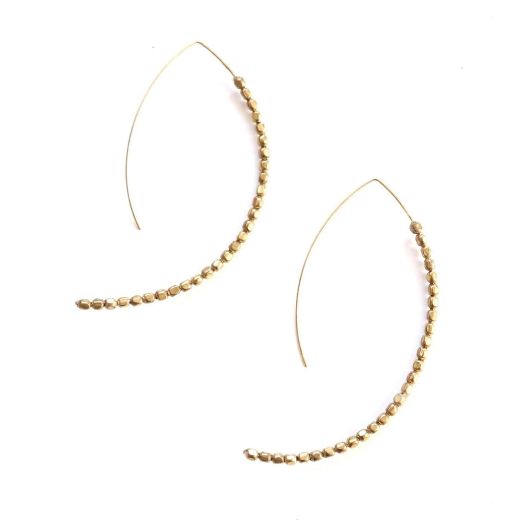 Inverted Bead Earrings | Gold
