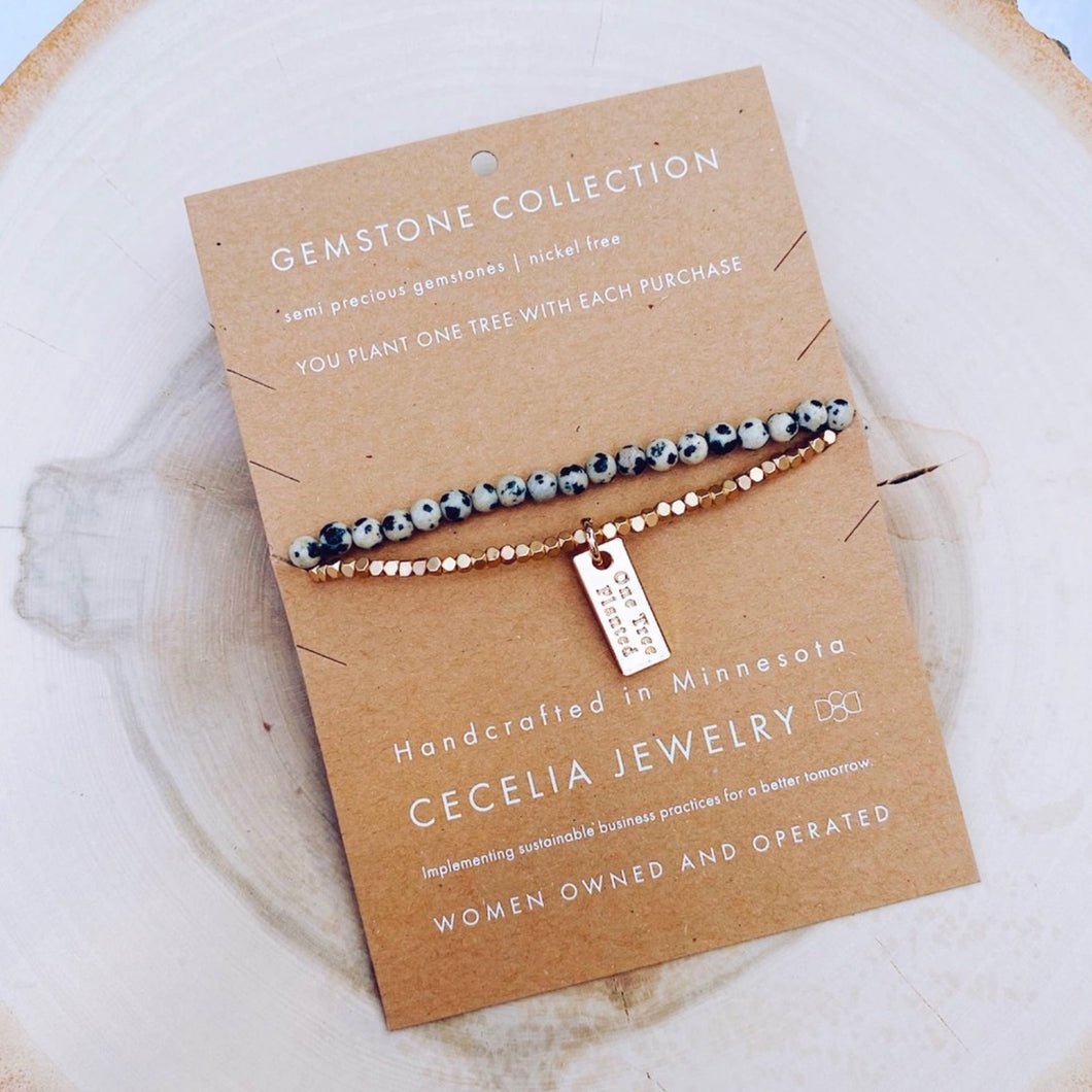 Cecelia | Dalmatian Jasper Double Wrap Bracelet