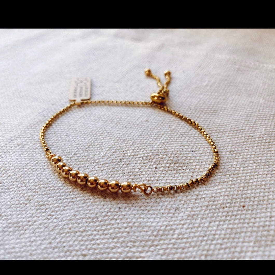 Cecelia | Gold Ball Adjustable Bracelet