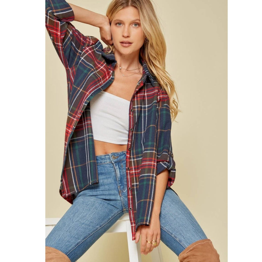 The Perfect Flannel | Navy Mix