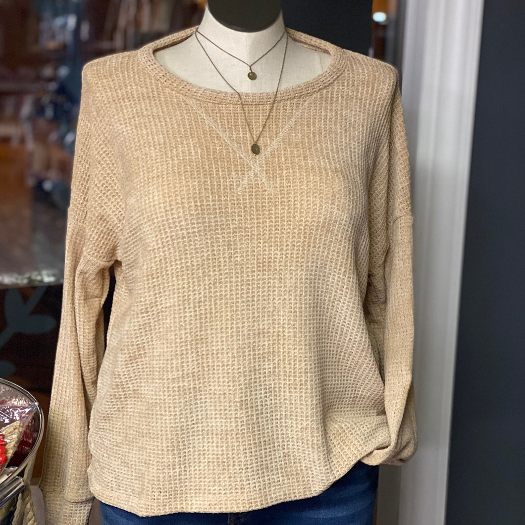 Taupe | Knit Top Sweater