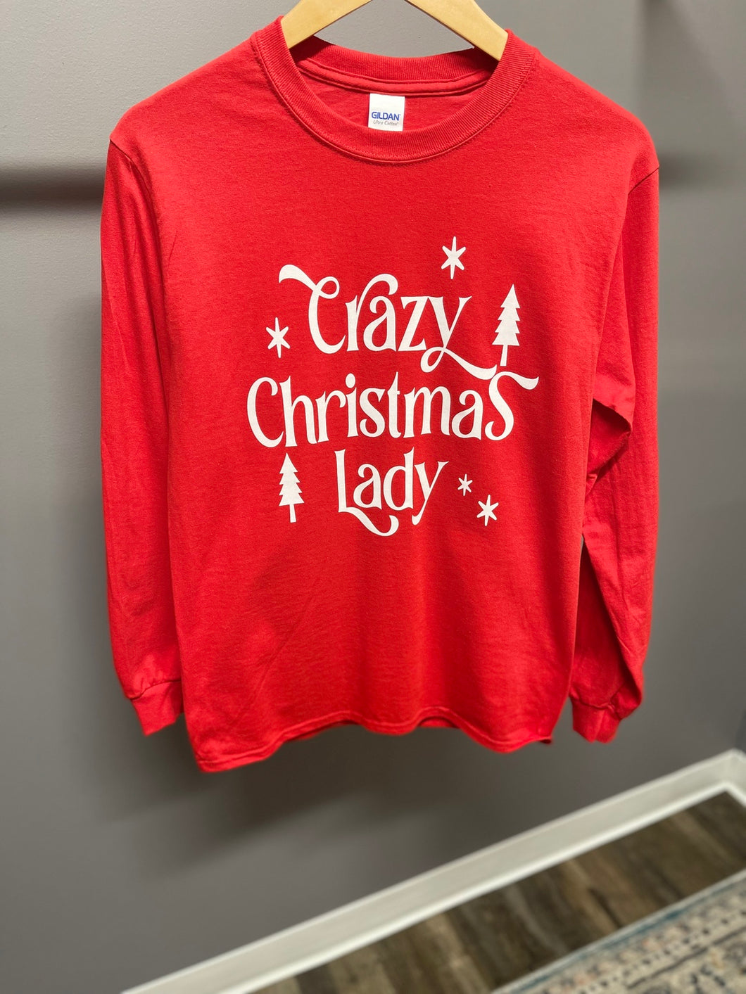 Crazy Christmas Lady | Long Sleeve | Red