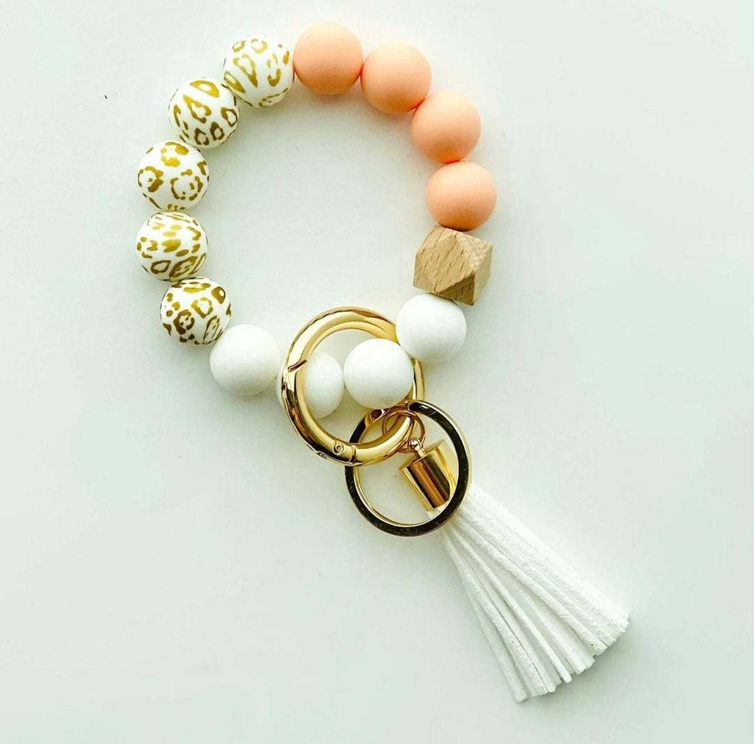 Silicone Wristlet Key Ring | Bead Bracelet | Various Colors