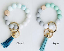 Load image into Gallery viewer, Silicone Wristlet Key Ring | Bead Bracelet | Various Colors
