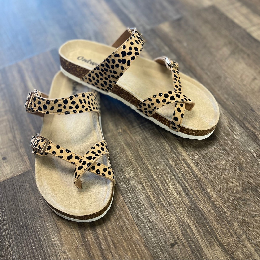 Bobbie Cork Bottom Sandals | Taupe Leopard