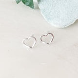 Open Heart Stud Earring | Silver