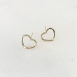 Open Stud Heart Earrings | Gold