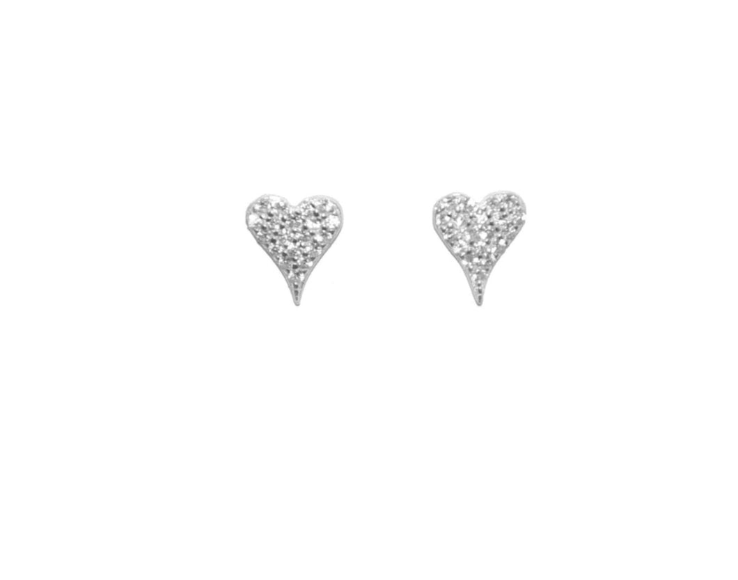Heart Stud Earrings | Sterling Silver