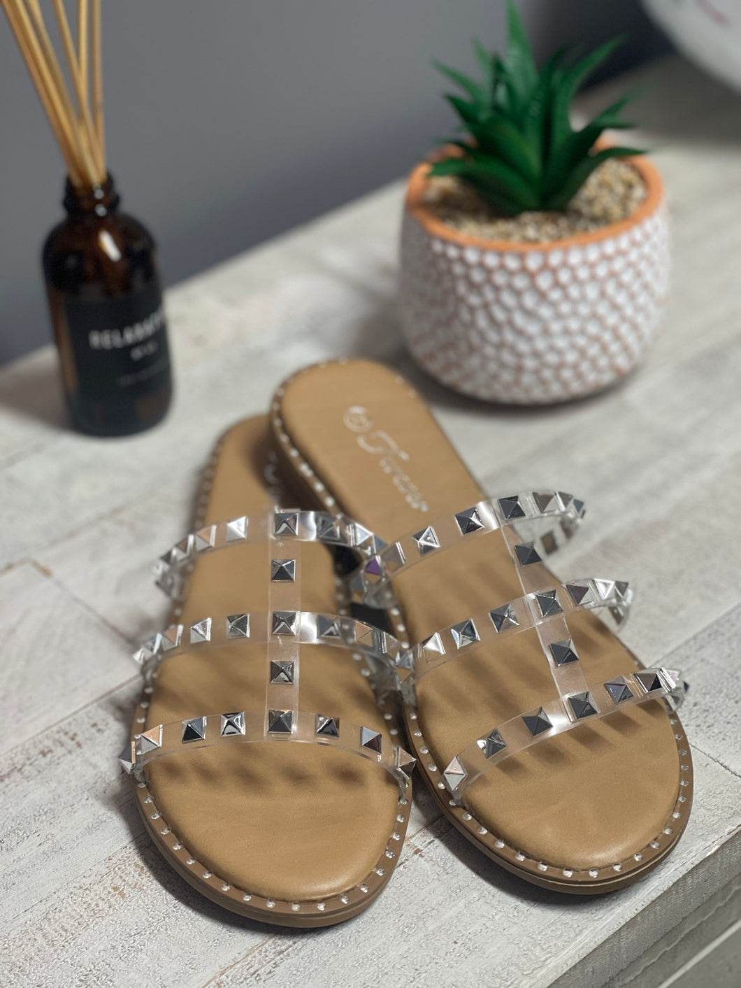Studded Sandals | Clear