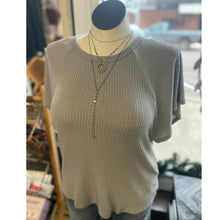 Load image into Gallery viewer, Heather Grey | Round Neck Ribbed Top
