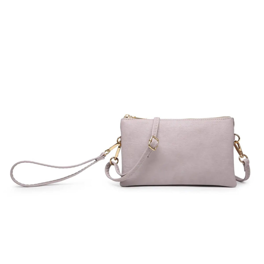 Dusty Lavender | Riley Monogrammable 3 Compartment Crossbody/Wristlet