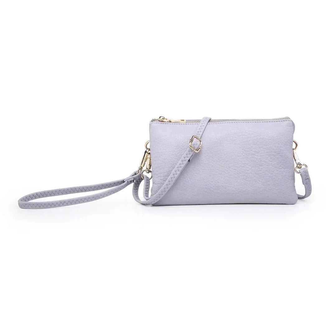 Lilac | Riley Monogrammable 3 Compartment Crossbody/Wristlet