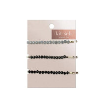 Load image into Gallery viewer, Kitsch | Beaded Metal Bobby Pins | Black with Gray
