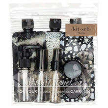 Load image into Gallery viewer, Kitsch | Refillable Ultimate Travel 11pc Set | Black &amp; Ivory

