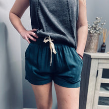 Load image into Gallery viewer, Drawstring Linen Shorts | Seaweed

