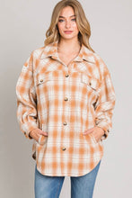 Load image into Gallery viewer, Oversized Plaid Flannel Shacket | Rust/White
