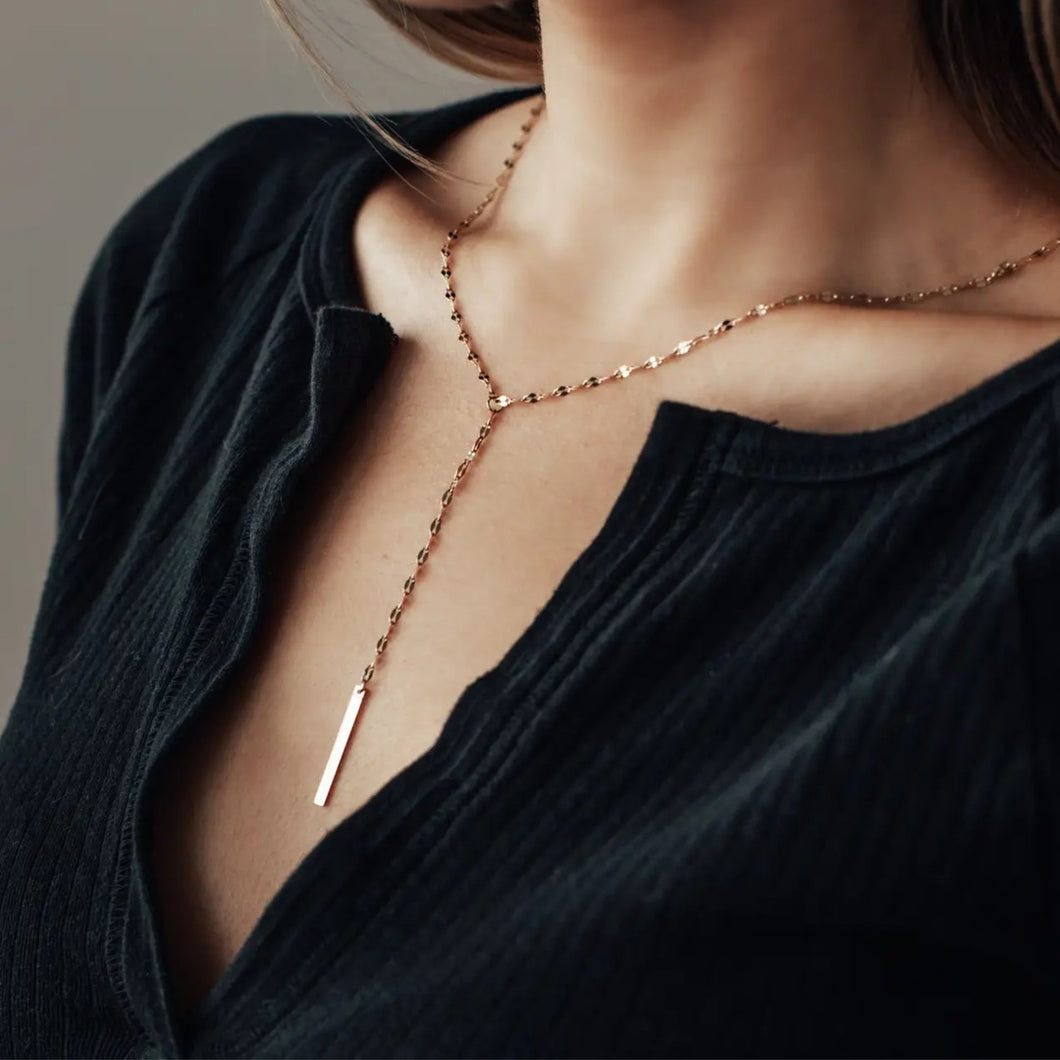 Lariat Necklace | Gold