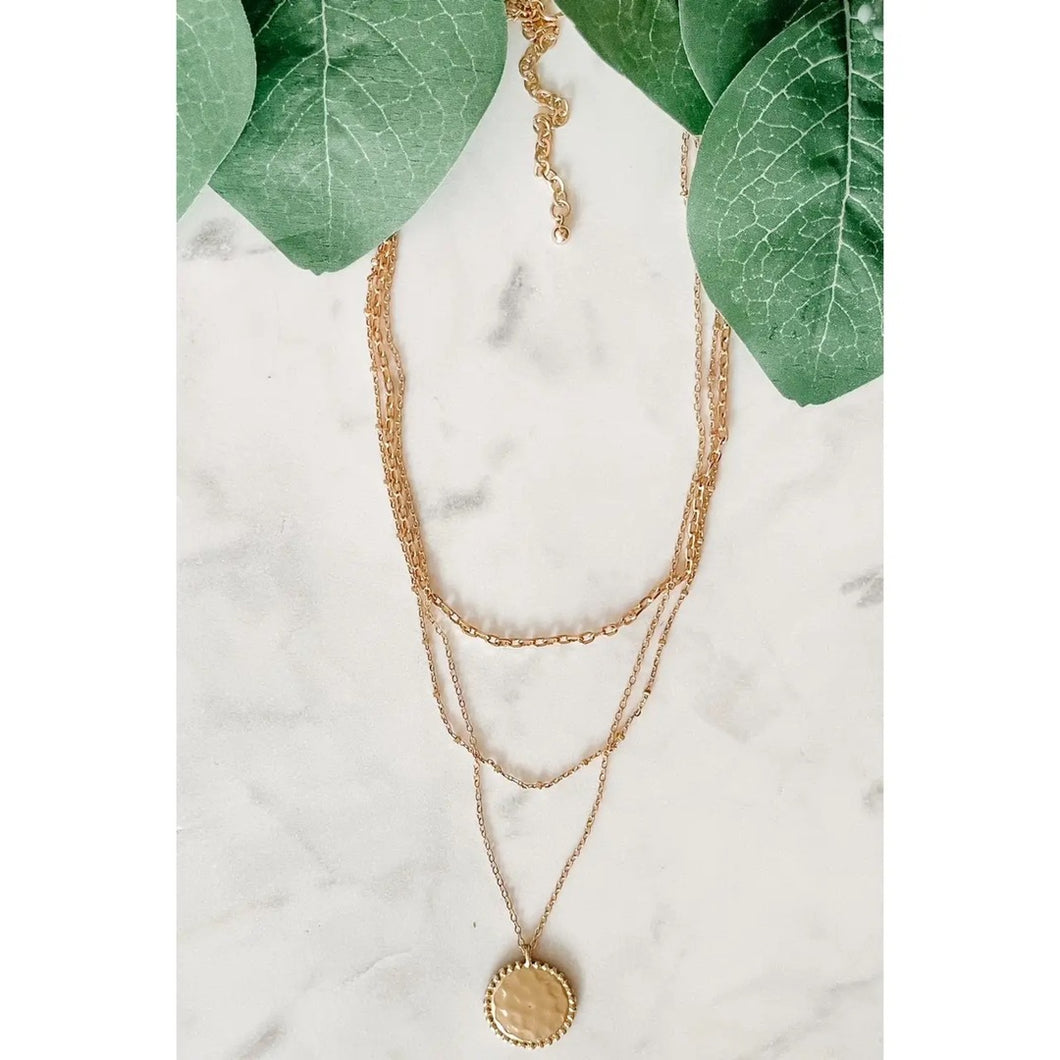 Multilayer Necklace W/ Pendant | Gold
