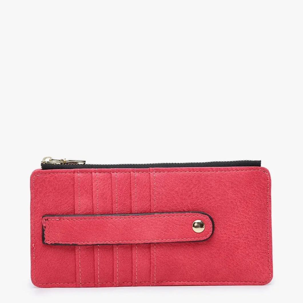 Saige Slim Card Holder Wallet | Hot Pink