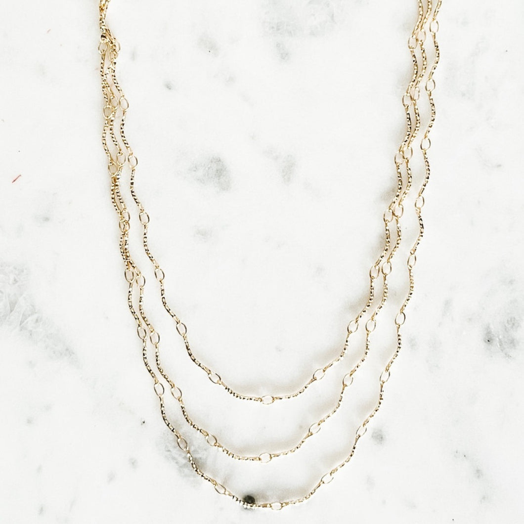 Layered Bar Chain Necklace | Gold
