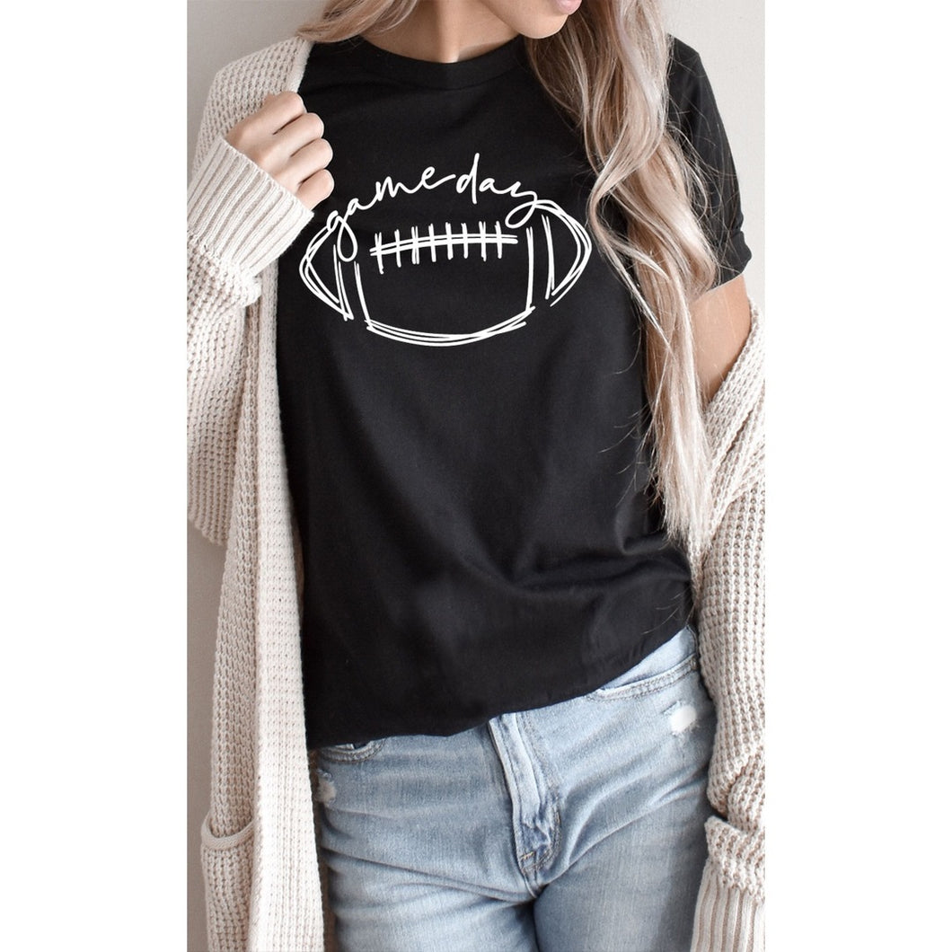 Game Day Football Graphic Tee | Heather Black