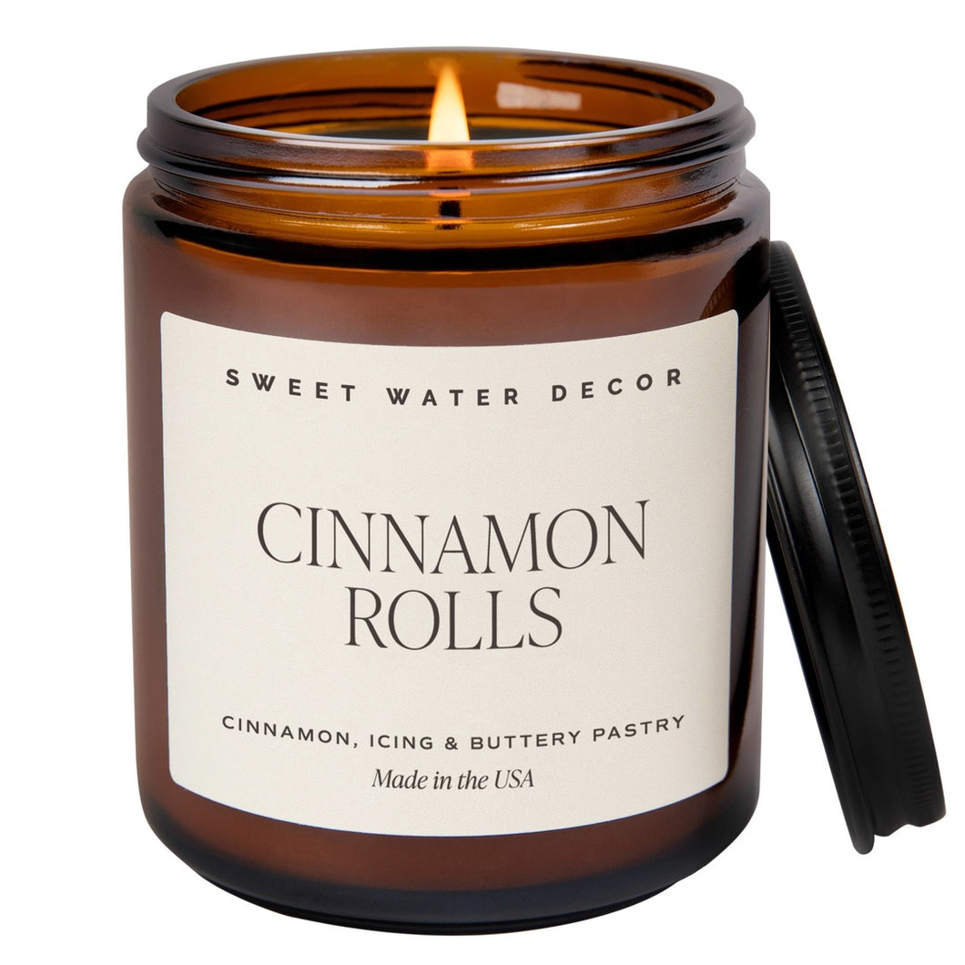 Sweet Water Decor - Cinnamon Rolls 9 oz Soy Candle - Fall Home Decor & Gifts