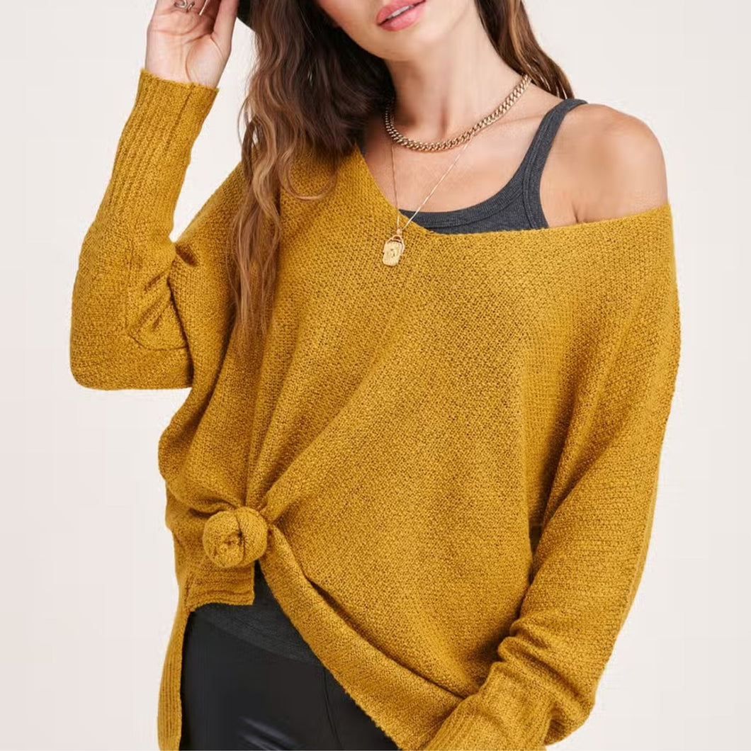 Lightweight Loose Fit Sweater | Mustard
