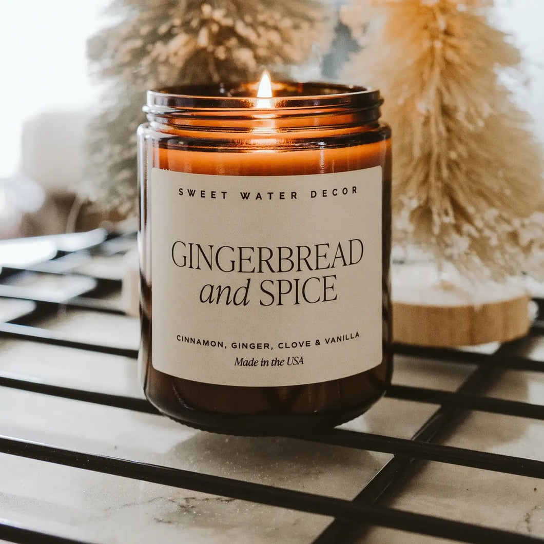 Soy Candle | Gingerbread & Spice | 9oz Amber Jar