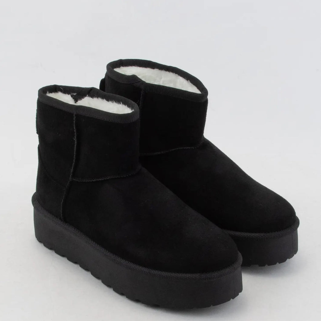 Platform Heel Winter Boot | Black
