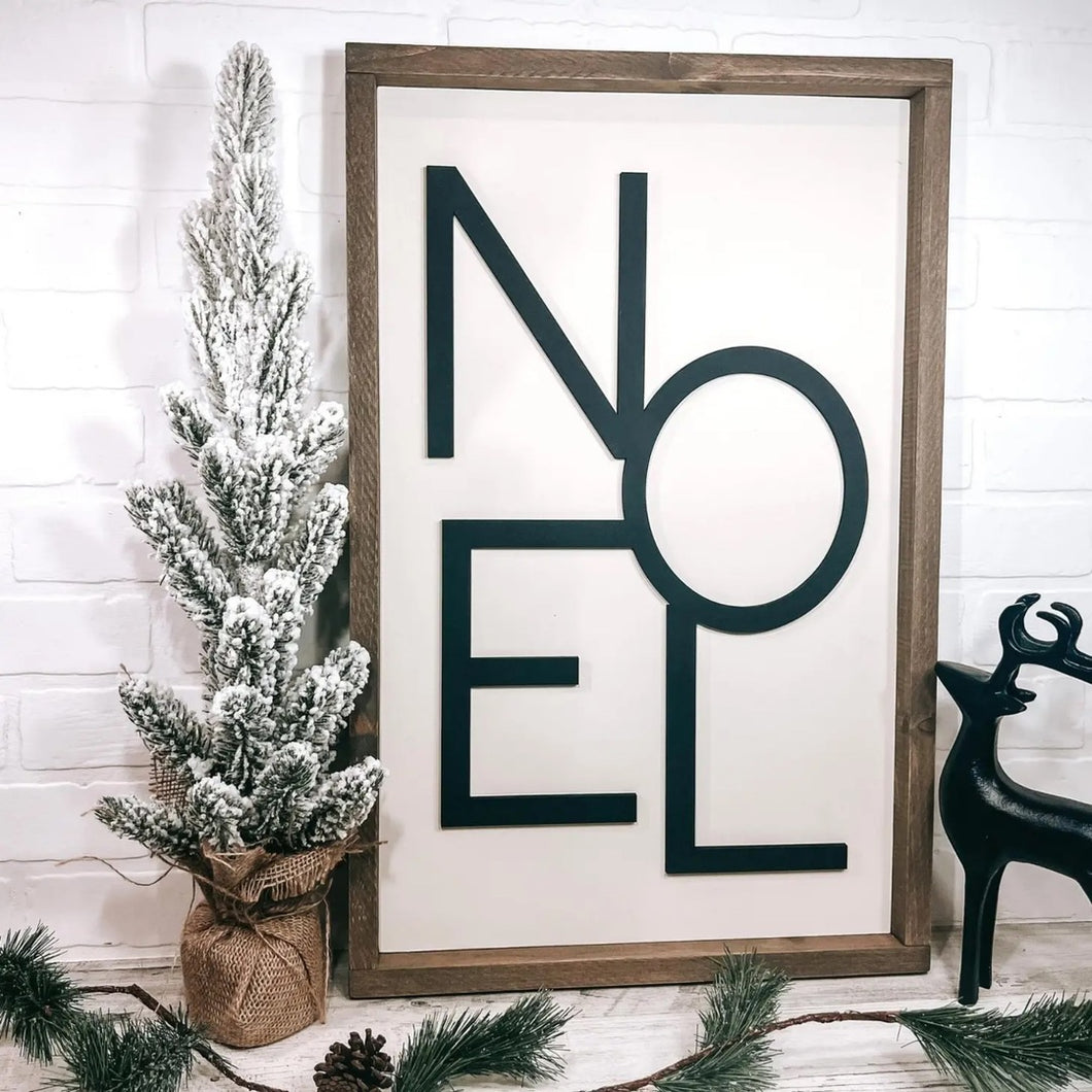 Noel Christmas Wood Sign, Rustic Christmas Decor, Wall Art