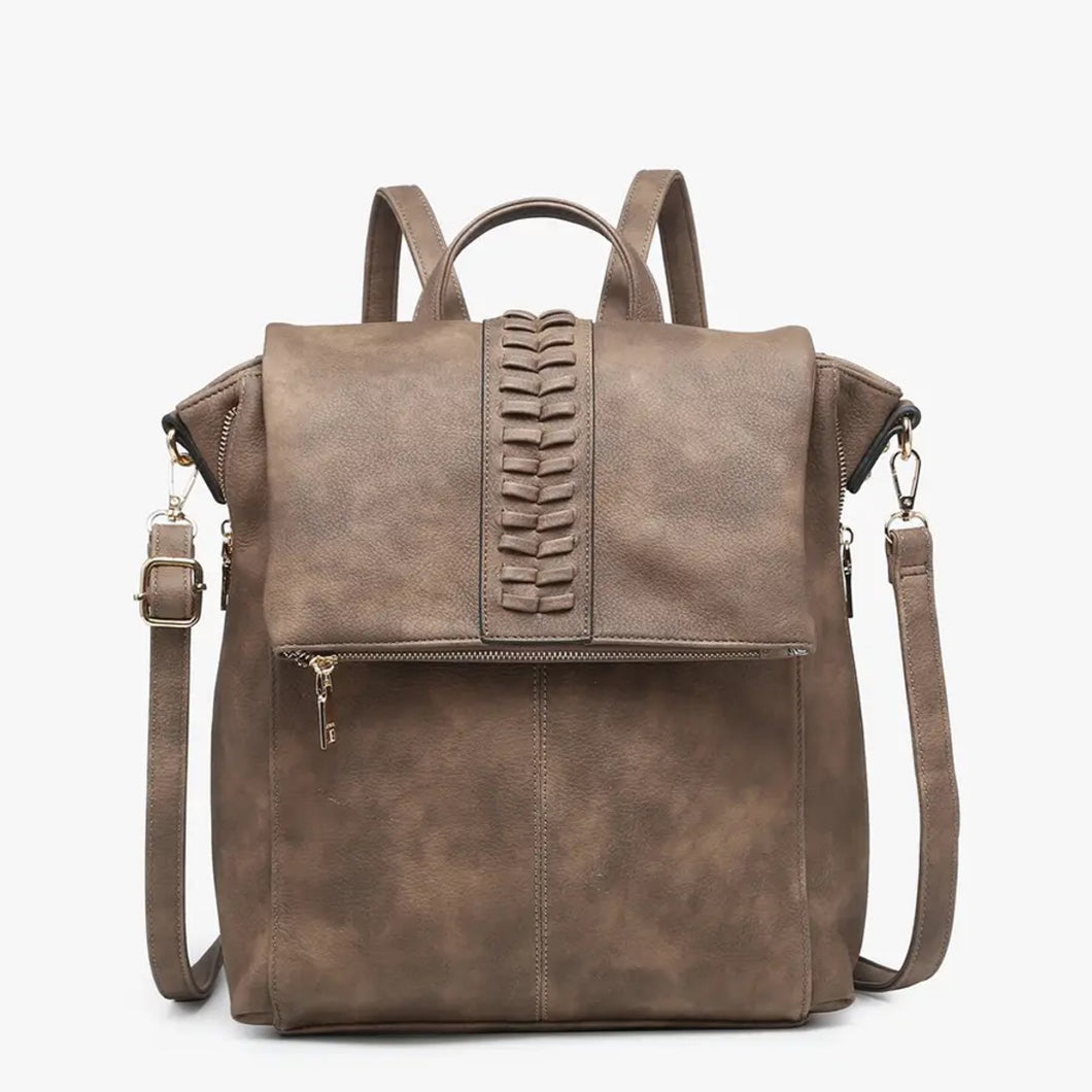 Vivian Distressed Convertible Backpack | Chocolate