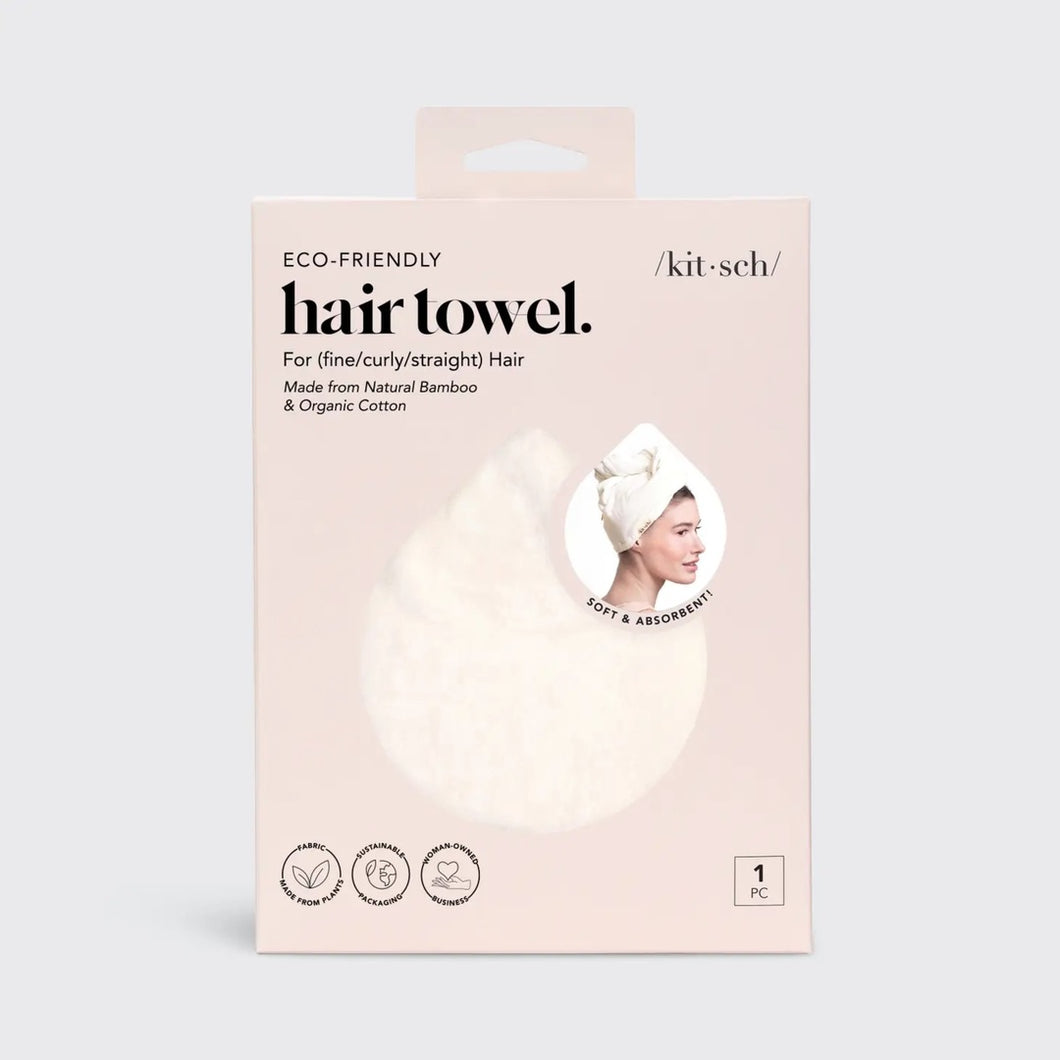 Kitsch | Quick Dry Hair Towel | Eco White
