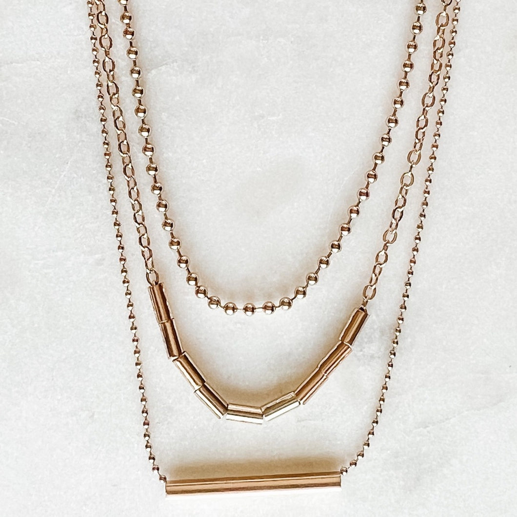 Three Layer Metal Necklace