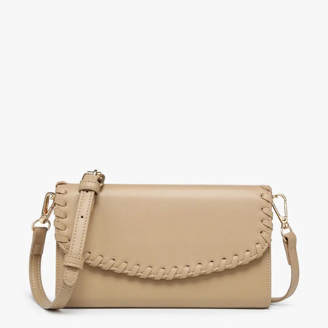 Kyle Whipstitch Crossbody/Wallet | Taupe