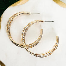 Load image into Gallery viewer, Faceted Twist Hoop Earrings | Silver or Gold
