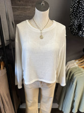 Load image into Gallery viewer, Relaxed Raw Edge Knit Top | Ivory
