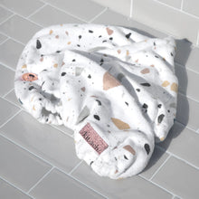 Load image into Gallery viewer, Kitsch | White Terrazzo | Microfiber Quick Drying Hair Towel
