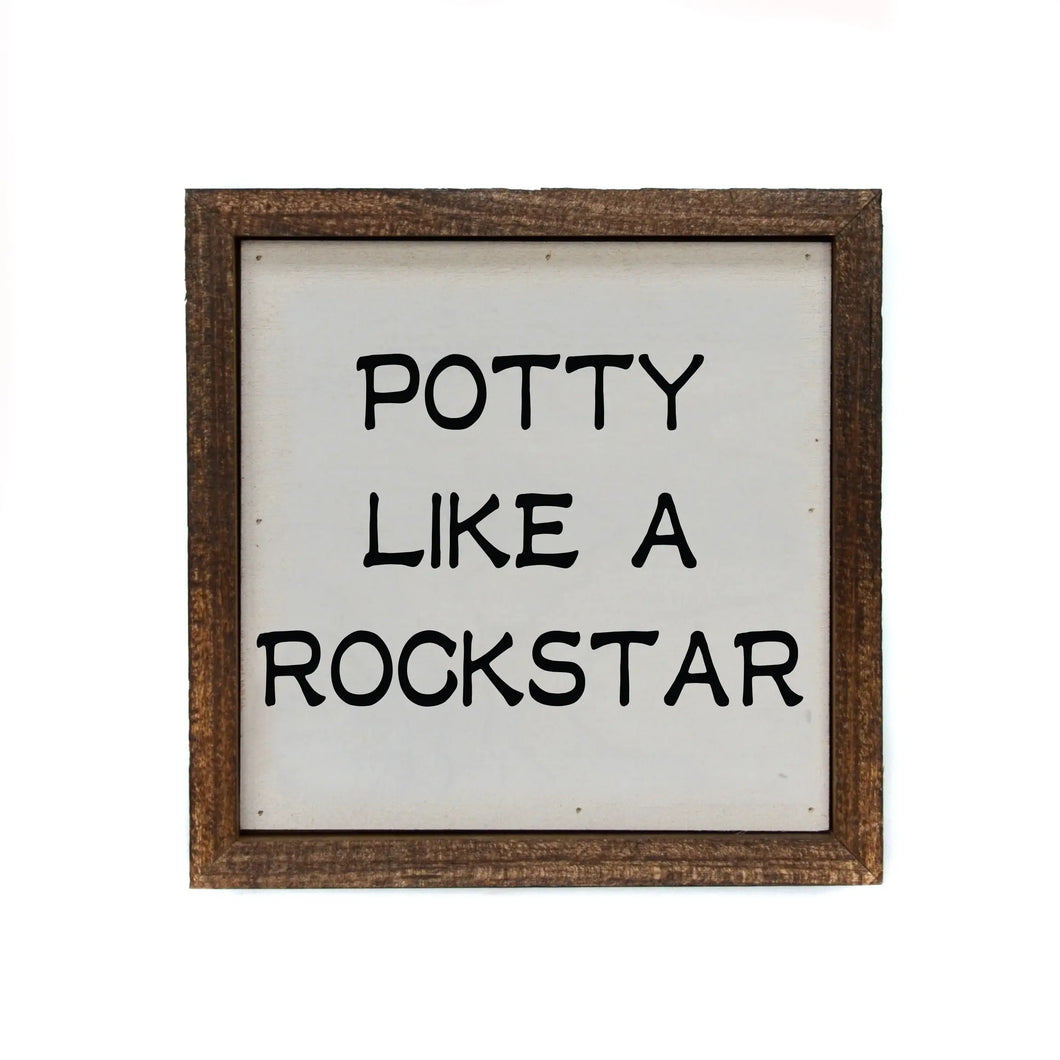 Potty Like A Rockstar | 6x6 Sign