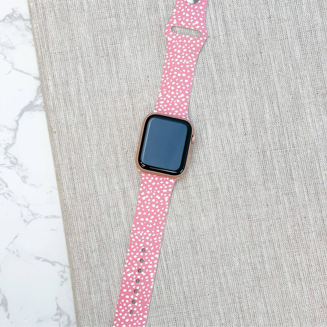 Silicone Smart Watch Band | Pink Spotted